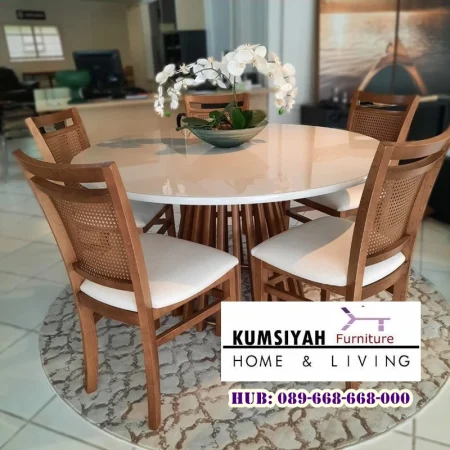 Meja Makan Marmer 4 Kursi