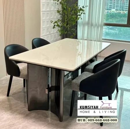 Meja Makan Marmer 4 Kursi Sumenep