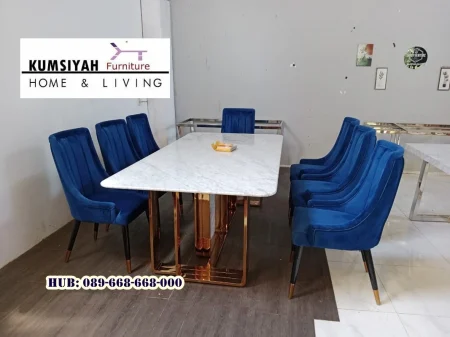 Meja Makan Marmer Terbaru 8 Kursi