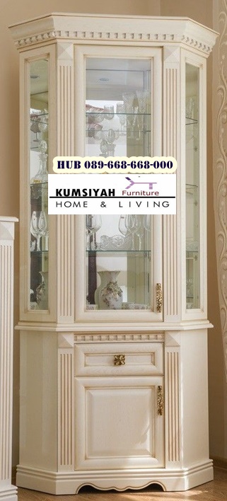 Lemari Hias Mewah Warna Putih