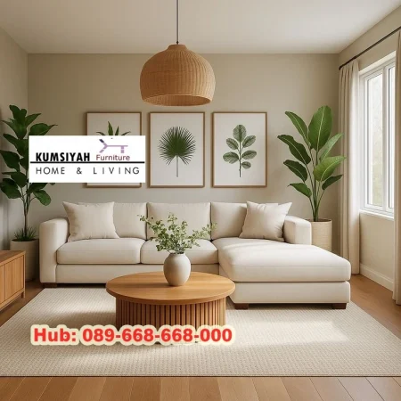Kursi Sofa Putih Sudut Minimalis