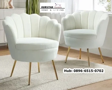 Kursi Tamu Kerang Custom Warna Putih