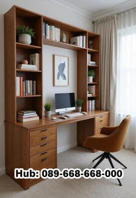 Meja Belajar Kayu Jati Set Kursi