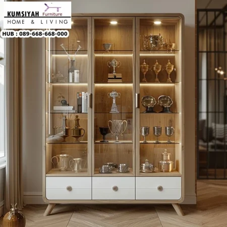 Jual Lemari Hias Kaki Jengki Modern Minimalis