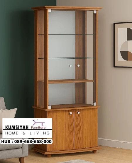 Jual Lemari Hias Minimalis Kayu Finishing Natural