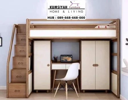 Tempat Tidur Tingkat Kayu Jati Fungsional Terbaru