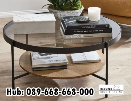 Jual Coffee Table Material Kayu Kombinasi Besi
