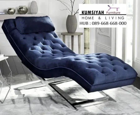 Jual Kursi Malas Tufted Modern Kaki Stainless