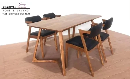 Jual Set Meja Makan Scandinavian Jati