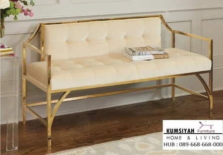 Kursi Tamu Stainless Minimalis Rangka Gold