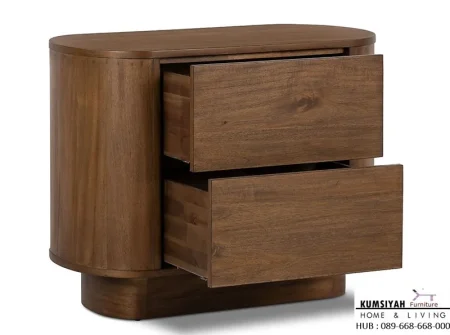 Jual Meja Nakas Kayu Jati Minimalis Oval
