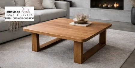 Meja Tamu Minimalis Kotak Jati Solid