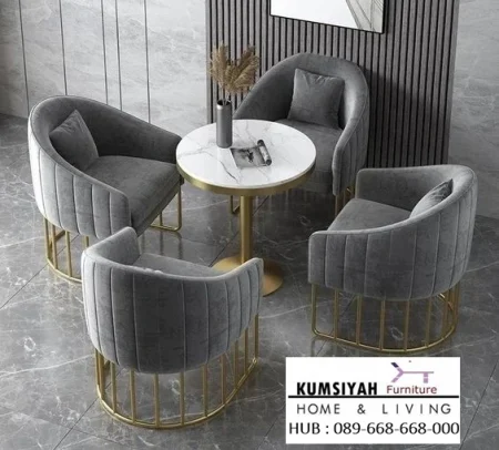 Set Kursi Tamu Urban Stainless Luxury Velvet Bali