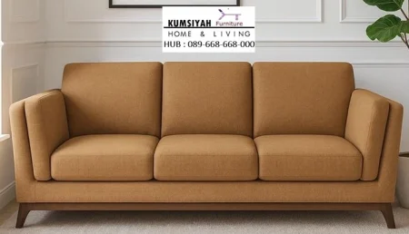 Kursi Sofa Minimalis 3 Seater Mustard Earth