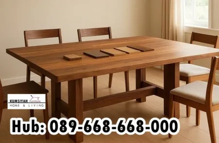 Meja Makan Kayu Jati Asli
