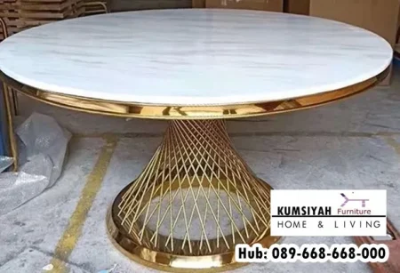 Meja Marmer Bulat Besar Istimewa