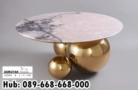 Meja Marmer Bulat Kecil Istimewa
