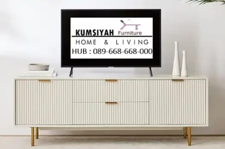 Meja TV Kontemporer Seri Putih Elegan