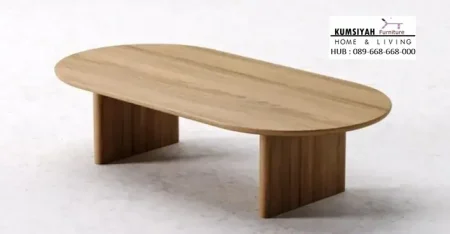 Coffe Table Oval Jati Minimalis