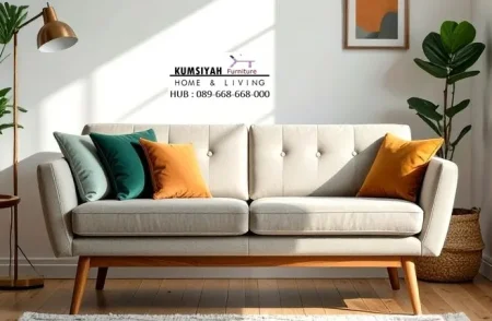 Kursi Sofa Kayu Solid Cushion