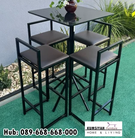 Meja Kursi Cafe Besi Black
