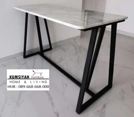 Meja Marmer Serbaguna Kaki Besi Modern