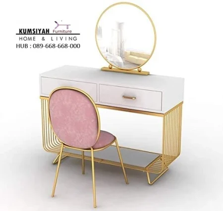Meja Rias Minimalis Stainless Gold Modern
