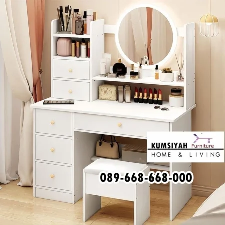Meja Rias Led Bulat Minimalis