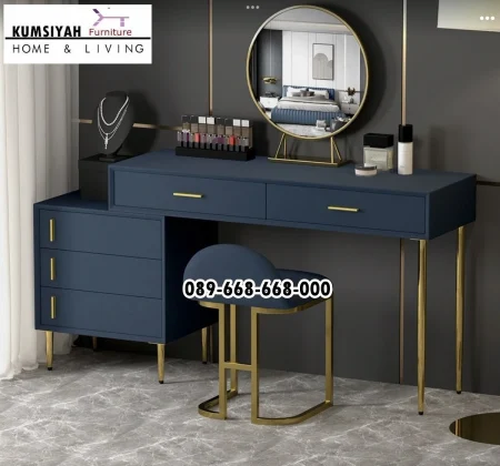 Set Meja Rias Sultan Navy Gold Premium