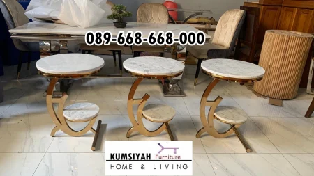 Meja Pojok Kaki Stainlees Mewah