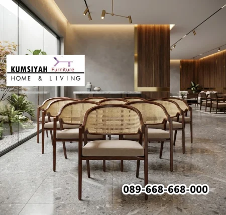 Kursi Makan Jati Rotan Premium
