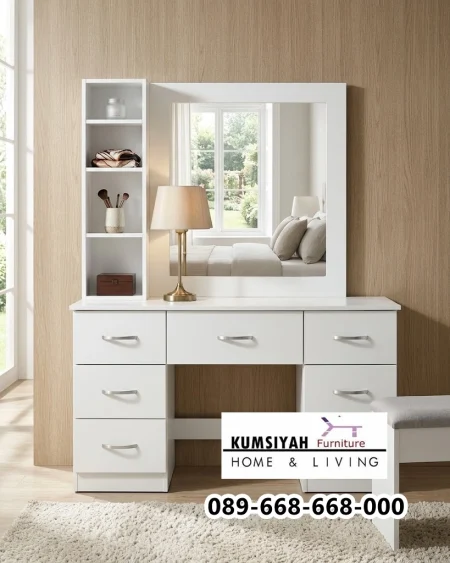 Meja Rias Elora White 7 Laci