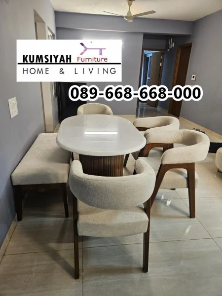 Meja Makan Bellarosa Marmer