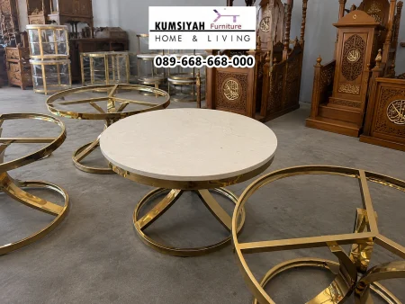 Meja Tamu Bulat Stainless Surabaya